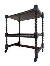 Vintage Antique Barely Twist Serving Trolley