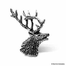 Stag Head Pewter Silver Brooch