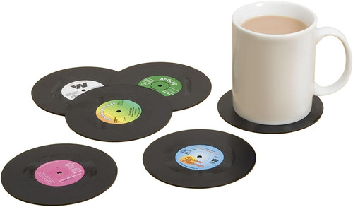 Retro vinyl coasters cool - vinyl,