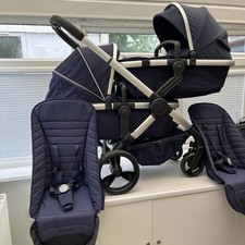 Icandy Peach 5 chrome Indigo Double Stunning Twins 2 seats 2 bassinets