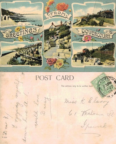 Vintage postcard greetings - -,