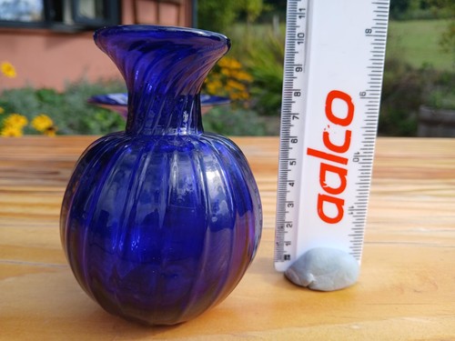 Bristol blue glass ribbed - blue,