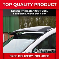 FITS NISSAN PRIMASTAR 2001-14 BLACK DARK SOLID SUNVISOR SUN VISOR WIND DEFLECTOR