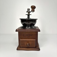 Classic Coffee Bean Spice Retro Wood Hand Grinder Vintage Wooden Burr Mill
