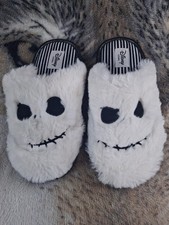 Disney Nightmare Before Christmas Fluffy Jack Skellington Slippers UK Size 3-4