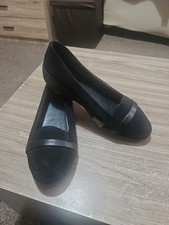 Ladies Fitflop Ballerina Shoes Uk 4.5 EU 37.5 .Black SuedeLeather Bnwob