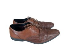 Clarks Mens Brown Leather Stylish Lace Up Formal Shoes Bampton Weave Size 9