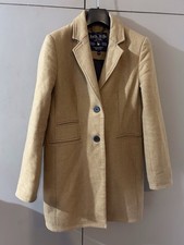 Jack Wills Women's Tailored Camel Wool Mix Coat Size 8