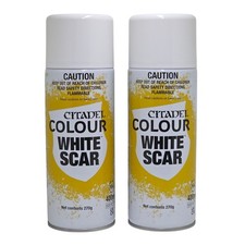 2 x Citadel Colour WHITE SCAR Spray (400 ml) Games Workshop Primer Layer Paint