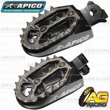 Apico Pro Bite Titanium Grey Wide Footpegs For Husqvarna WR 430 1999-2013