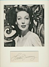 Loretta Young Signed Card and Photo - Mounted 
