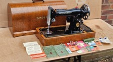 Singer 201K electric sewing machine with Bentwood case