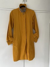 Aquascutum Womens 3/4 Length Raincoat / Trench coat Size UK 12 Mustard Yellow