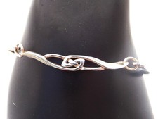 BANGLE BRACELET sterling silver simple delicate Celtic knot design by Kit Heath