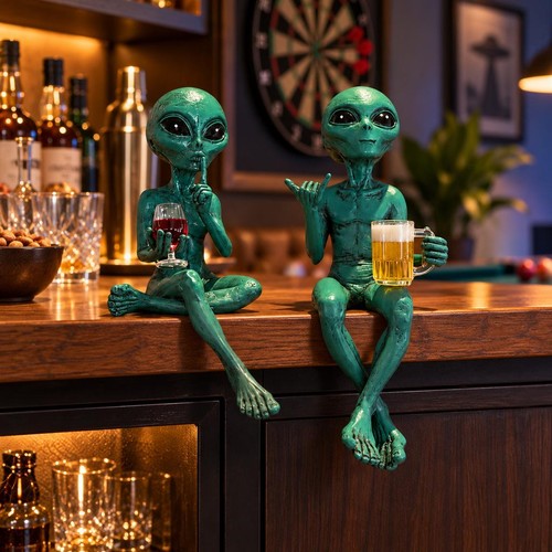 2pcs alien wine bottle holder - wine,