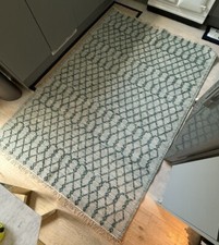 NEW Avanti Hand Woven Aquamarine Blue & Green Bobble Wool Rug 290 X 200 Cm SW13