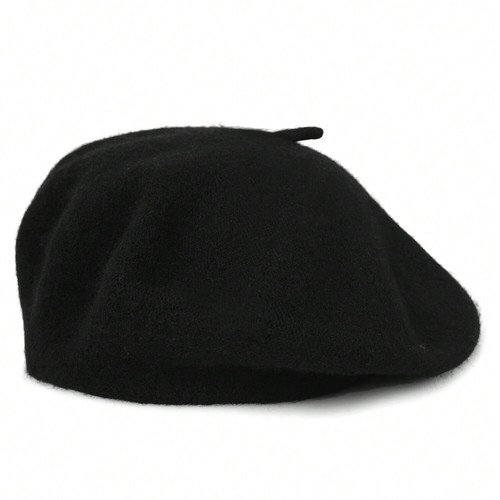 Plain beret hat wool autumn - plain,