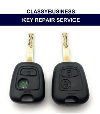 Key Repair Fix Peugeot 206 307 2 button remote fob New Shell Battery Replacement