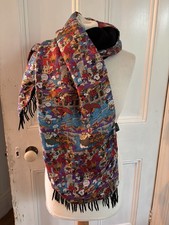 Disney tie rack vintage silk and Lambswool scarf French Mickey Donald Goofy 