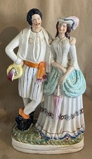 Large Antique 19thC. Staffordshire Pottery Couple Figure - 40 cm High