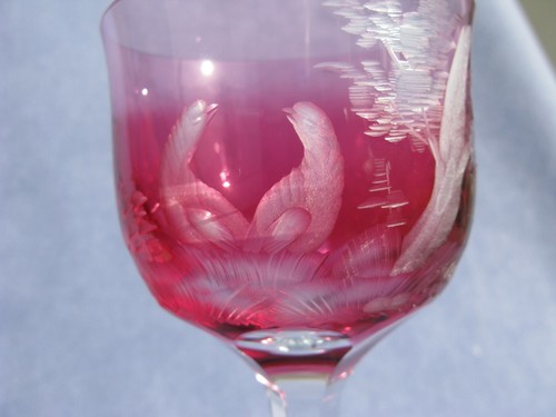 Moser intaglio cut cranberry - cut,