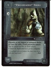MIDDLE EARTH THE LIDLESS EYE RARE CARD TWO-HEADED TROLL lp