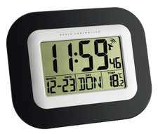 Upgraded Version Backlit Radio Controlled Wall Clock or Desk Clock Large LCD UK