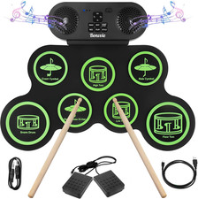 Electronic Drum E-Drum Kit,  Roll up Digital Drums with 7 Pads, MIDI, DTC, Built