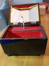 Vintage Musical Dancing Ballerina Jewellery Box with Bead Necklaces
