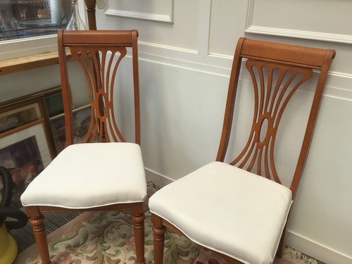 Used yew wood dining chairs - yew,