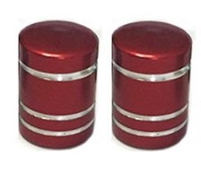 2x Metallic RED Metal Steel