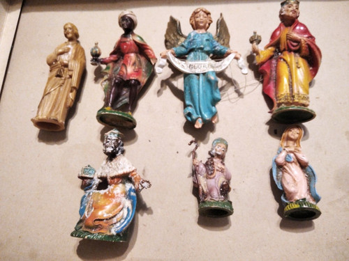 Nativity scene lot plastic - nativity, -plastic