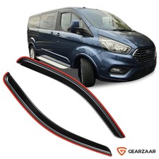 FORD TRANSIT CUSTOM WIND DEFLECTORS RAIN VISORS DARK TINTED 2012+ Set of 2