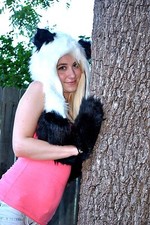 Panda Hat, Long and Fuzzy -