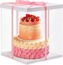 Warmiehomy Clear Cake Box 22x22x32CM for Cake BoxTransparent Cake gift Boxes
