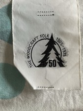 The Woodcraft Folk 50th Anniversary Sew On Badge Patch.