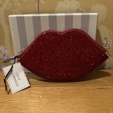 LULU GUINNESS RED GLITTER LIPS COIN PURSE New & Boxed