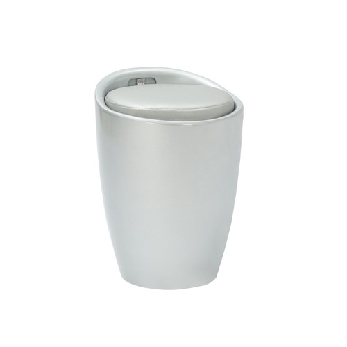 High gloss round ottoman - gloss,