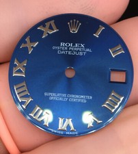 Stunning Rolex Ladies 31mm Steel Datejust Mid Size Blue Roman  Dial Ref 68000