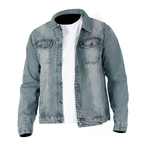 Mens washed denim western - washed,