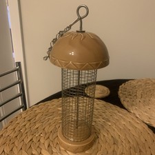 Oakdale Ceramic Brown Hanging Bird Feeder Outdoor Garden