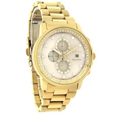 Citizen Eco-Drive Nighthawk Champagne Gold-Tone Crystal Watch FB3002-53P