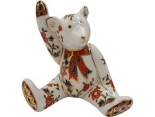 Royal Crown Derby Imari Teddy Bear Figurine Collectible Bone China 16.5cm