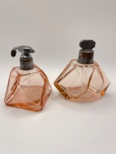 2 Art Deco Vintage pink glass