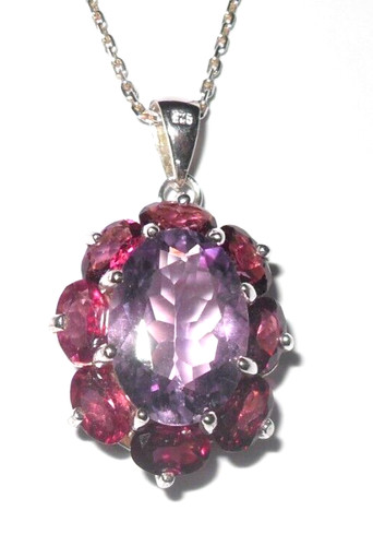 Amethyst garnet pendant - garnet,