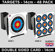 14cm Air Rifle Pistol Gun BB Airsoft Shooting Targets  2 SIDED CARD 48 Pack