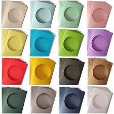 Circle Round Aperture Tri Fold Card Blanks A6 6x4 19 Colours 5 Pack Cross Stitch