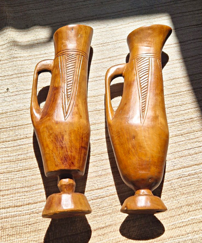 Pair carved wooden - carved,