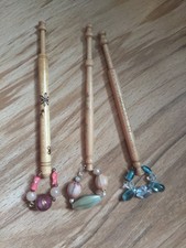 3x Decorated Wooden Lace