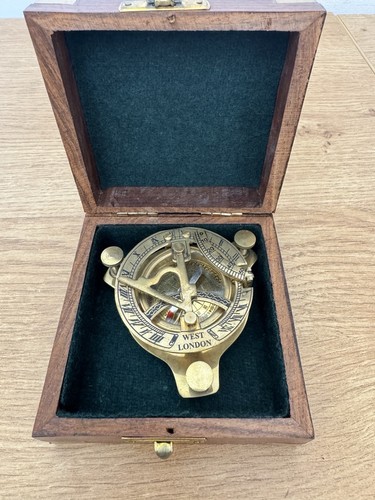 Solid brass sundial - 4”,